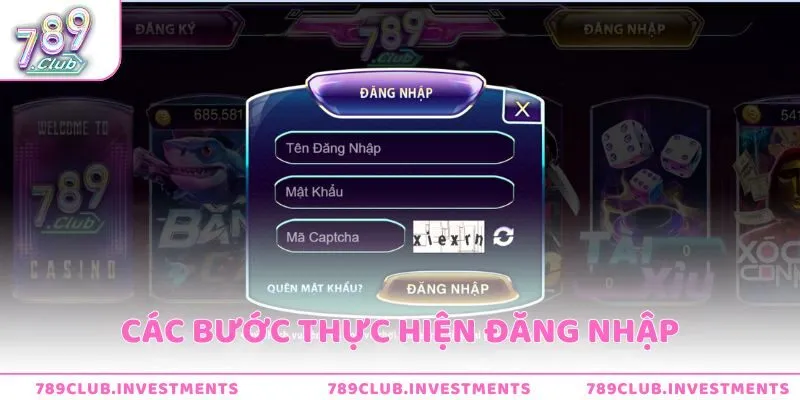 Các bước trong khi thực hiện đăng nhập tài khoản
