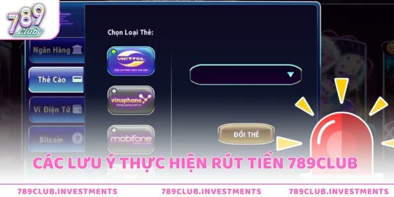 Các lưu ý thực hiện rút tiền 789Club